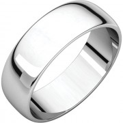 Platinum 6mm Half Round wedding Bands - light weight
