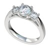 Three Stone Platinum Diamond Engagement Ring PWRR1025HC