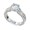 Platinum Vintage Solitaire Trellis Engagement Ring with Vine Design PWRR1048HC