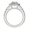 Platinum Diamond Engagement Ring with Diamond Accents in a Halo shape