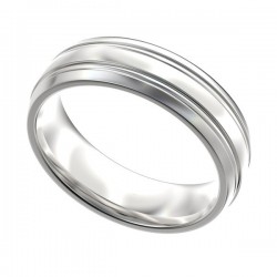 Double Banded Men's Platinum Wedding Band 6mm PWRM1000W6HC